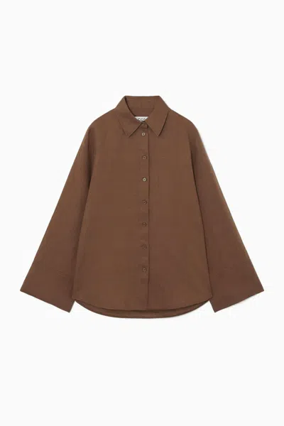 Cos Wide-sleeved Linen Shirt In Beige