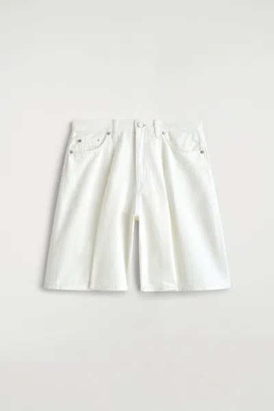 Cos Wide-leg Denim Shorts In White