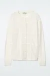 Cos Windowpane-check Cardigan In White