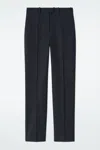 Cos Windowpane-check Straight-leg Trousers In Blue In Blue