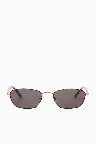 Cos Wire-frame Cat-eye Sunglasses In Brown