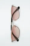 Cos Wire-frame Cat-eye Sunglasses In Silver
