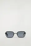 Cos Wire-frame Rectangle Sunglasses In Black