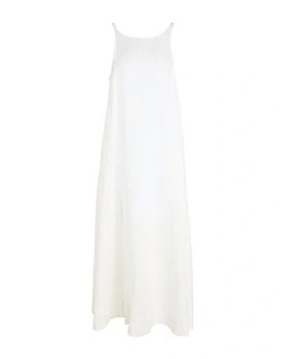 Cos Woman Maxi Dress Ivory Size 14 Linen, Recycled Linen In White