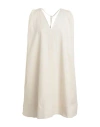 Cos Woman Mini Dress Ivory Size 14 Cotton, Elastane In White