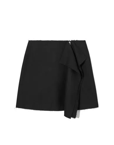 Cos Woman Mini Skirt Black Size 14 Polyester, Wool, Elastane