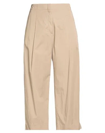 Cos Woman Pants Sand Size 14 Cotton In Brown