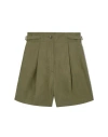 Cos Woman Shorts & Bermuda Shorts Military Green Size 8 Lycra, Linen In Green