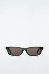 Cos Scope Sunglasses - Rectangle In Green