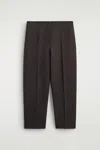 Cos Wool-blend Barrel-leg Pants In Brown