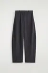 Cos Wool-blend Barrel-leg Trousers In Grey In Gray