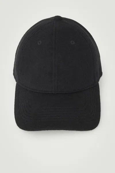Cos Wool-blend Baseball Cap In Black