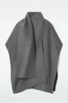 Cos Wool-blend Cape In Grey