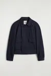 Cos Wool-blend Double-breasted Jacket In Blue