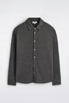 Cos Wool-blend Jersey Shirt In Dark Grey In Gray