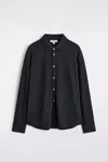 Cos Wool-blend Jersey Shirt In Navy In Blue