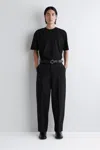 Cos Wool-blend Straight-leg Trousers In Black