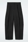 Cos Wool-blend Wide-leg Trousers In Black