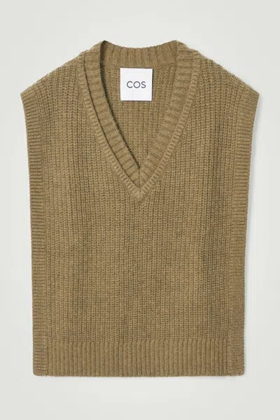 Cos Wool-cashmere V-neck Hybrid Tank In Green