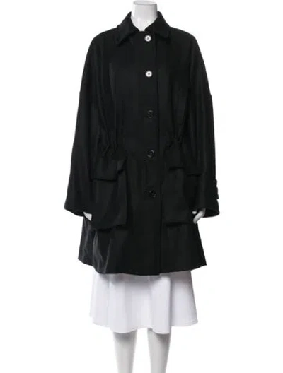 Pre-owned Cos Wool Coat In Black