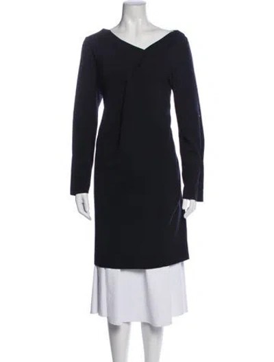 Pre-owned Cos Wool Coat In Black/blue