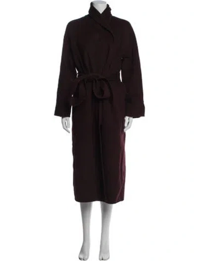 Pre-owned Cos Wool Coat In Burgundy