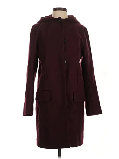 Pre-owned Cos Wool Coat In Burgundy
