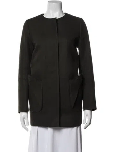 Pre-owned Cos Wool Coat In Green