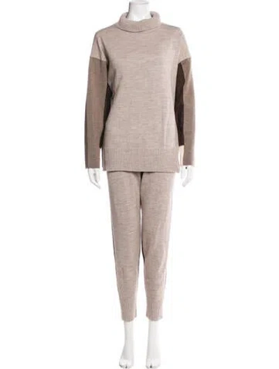 Pre-owned Cos Wool Colorblock Pattern Set In Neutral