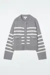 Cos Wool Crew-neck Cardigan In Grey
