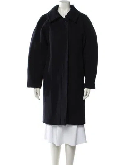 Pre-owned Cos Wool Faux Fur Coat In Blue