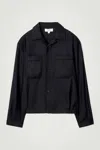 Cos Wool-flannel Overshirt In Blue