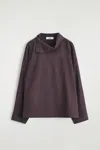 Cos Wool-flannel Top In Red