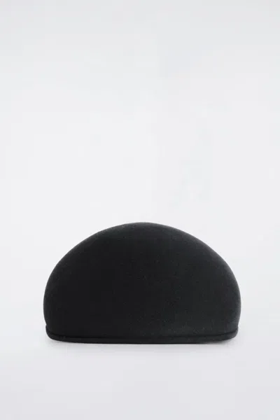 Cos Wool Flat Cap In Black