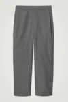 Shop Cos Tapered Wool-hopsack Trousers In Grey