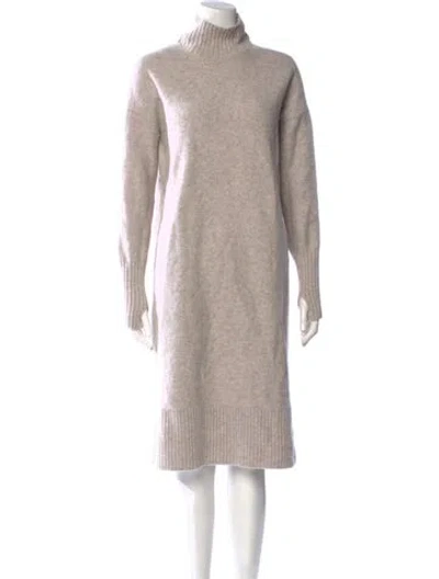 Pre-owned Cos Wool Knee-length Dress In Neutral