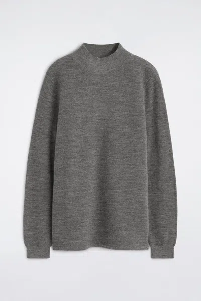 Cos Wool Mock-neck Sweater In Gray