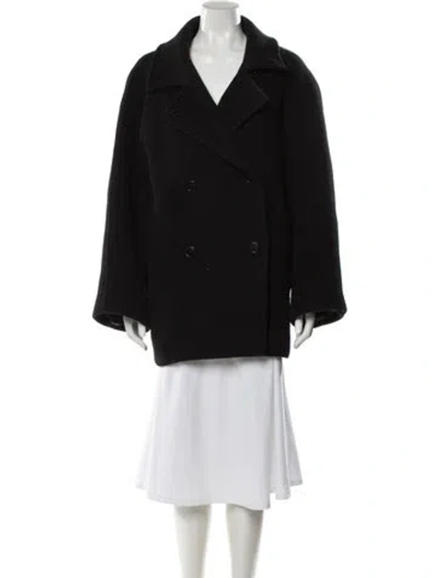 Pre-owned Cos Wool Peacoat In Black