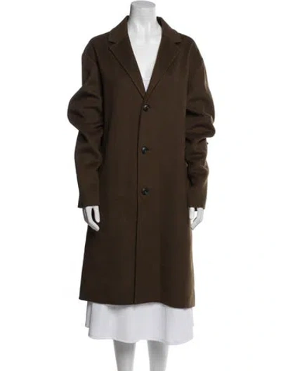 Pre-owned Cos Wool Peacoat In Brown