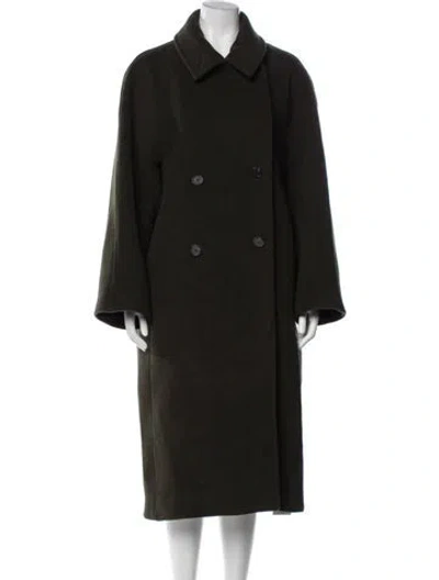 Pre-owned Cos Wool Peacoat In Green