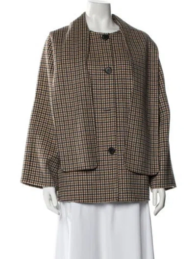 Pre-owned Cos Wool Plaid Print Jacket W/ Tags In Multi
