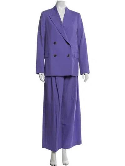 Pre-owned Cos Wool Pleated Accents Pantsuit In Purple