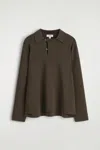 Cos Wool Polo Sweater In Brown