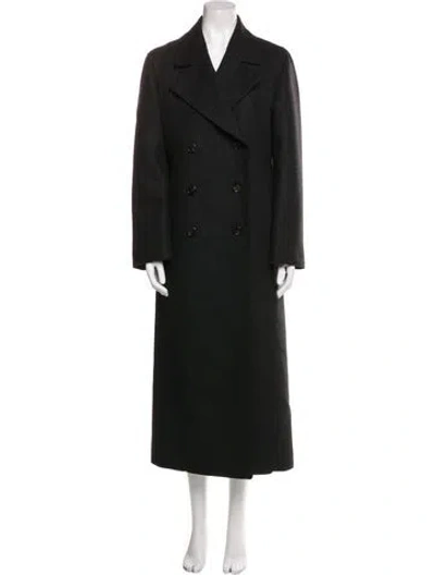 Pre-owned Cos Wool Printed Trench Coat In Green