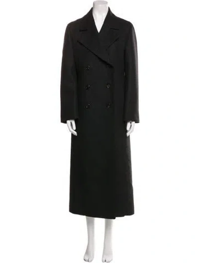 Pre-owned Cos Wool Printed Trench Coat In Green