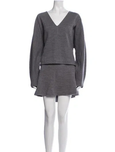Pre-owned Cos Wool Skirt Set In Grey