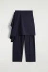 Cos Pantaloni In Lana Con Gonna In Blue