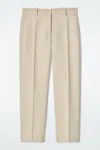 Cos Wool Slim-leg Trousers In Beige