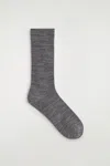 Cos Wool Socks In Gray