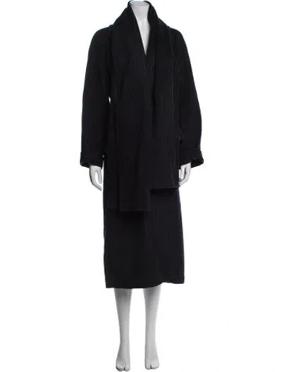 Pre-owned Cos Wool Striped Coat W/ Tags In Blue